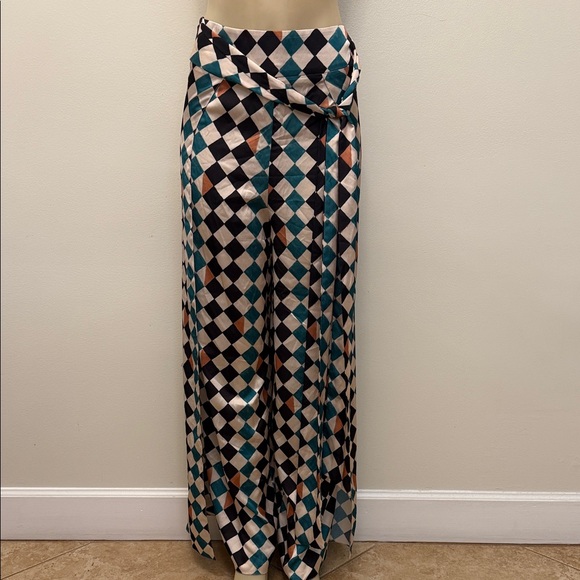 PatBO Geometric Wide Leg Pants Size 6 Flowy Feminine Quality - Picture 2 of 12